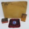 Sun Service Equipment patch, unopened banner and auto bulb tin