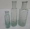 Three open pontil medicine bottles, 3