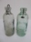 Two Chicago Hutchinson Bottles, clear and green, Henry Burkhardt and Najemnik & Vana