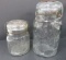 Two King Bail Handle Jars, clear