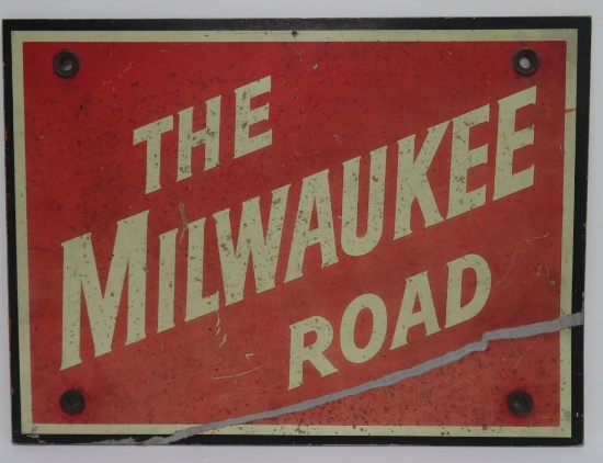 Metal Milwaukee Road sign