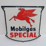 Old Mobilgas Special enamel pump sign plate, 12