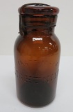 Lightning amber canning jar, quart