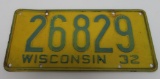 1932 Wisconsin License Plate, 13