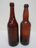 Chas Valley Co bottles #2 and #1 Cream City Glass Co ,amber bottles