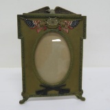 Military metal picture frame, oval, 9