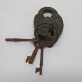 CM& StP RR Lock with railroad keys