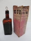 Lundin's K-U-R medicine bottle with box and contents