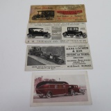 Antique Automobile Advertising blotters and advertising card, Milwaukee and Sheboygan
