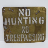 Brass Stencil for No Hunting No Trespassing sign, 10