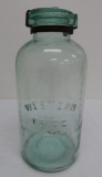 Western Pride Canning Jar, glass lid, aqua, 9 1/2