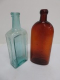 Warners Safe Kidney and Liver Cure Bottle and Dr Greene's Nervura, 9 1/2