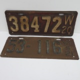 1920 and 1921 Wisconsin License Plates, 12