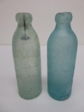 Two Otto Zwietusch bottles, green and blue, Milwaukee, 7