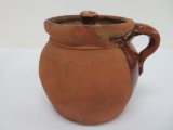 Redware covered pot, possible Langenberg Sheboygan, 7