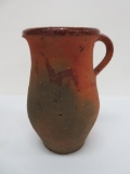 Redware pitcher, possible Langenberg Sheboygan Pottery, 9 1/2