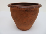 Possible Langenberg Sheboygan earthenware pot, 6 1/2