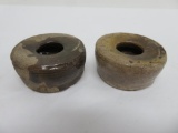 Early Stoneware ink well pots