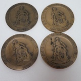 Four Bronze paperweights Marine National Exchange Bank