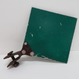 Railroad Reflector, green with bracket, 14