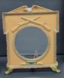 WWI Metal Picture Frame, crossed rifles and eagle