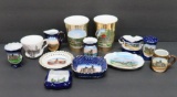 13 pieces of souvenir china, Mid West states