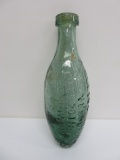 R Ellis Ruthin, Soda Water Bottle, Torpedo, green, 8 1/2