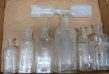 Eight Milwaukee Pharmacy and Druggist bottles, clear, 3 1/2