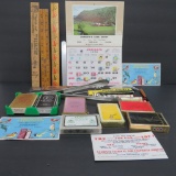 Assorted Advertising lot, playing cards, rulers, blotters, openers