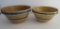 Two blue banded stoneware bowls, 8