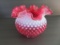 Cranberry Hobnail fluted bowl, 5