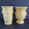 Two McCoy vases, yellow, Tulip and Cardinal