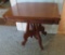 Walnut center pedestal Lamp Table