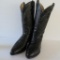 Black Leather Tony Lama Boots, Style VM2952, Size 12D