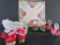 Christmas Box Lot of Salt and Pepper Shakers, a Planter and Napkins, including Holt Howard and Lefto