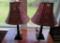 Pair of Contemporary Lamps with Floral Shades