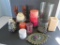 Assorted pillar & decorative candles and candle holders