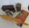 Vintage Kitchen lot with large rolling pin and print towel