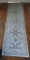 Grey and White floral rayon chenille rug, 2'6