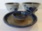 Three pieces of Rowe Pottery c 1987, serving pieces