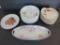 Assorted Hand Painted China Plates and relish dish