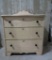 Painted wooden small petite three drawer dresser