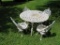 Heavy cast iron outdoor garden furniture, table and four chairs