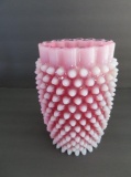 Cranberry Hobnail vase, 6