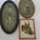 Three Vintage Hunting and Wildlife prints and Game Plate