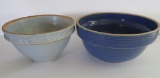 Two blue stoneware bowls, 7 1/2