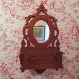 Carved Wall mirror with storage drawer
