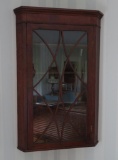 Single Door Corner Cabinet with Fretwork Front 38 1/2