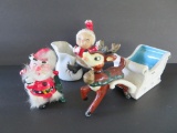 Christmas Lot of Spaghetti and Fur Decorated Figures