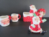 Christmas Lot Figural Santas Including Inarco and Lefton